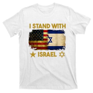 I Stand With Israel I Stand With Israel America Flag T-Shirt