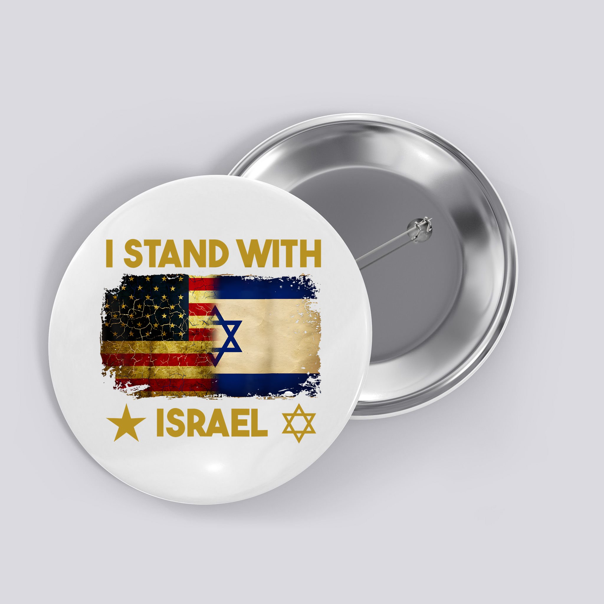I Stand With Israel I Stand With Israel America Flag Button