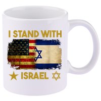 I Stand With Israel I Stand With Israel America Flag 11oz C Handle Ceramic Mug