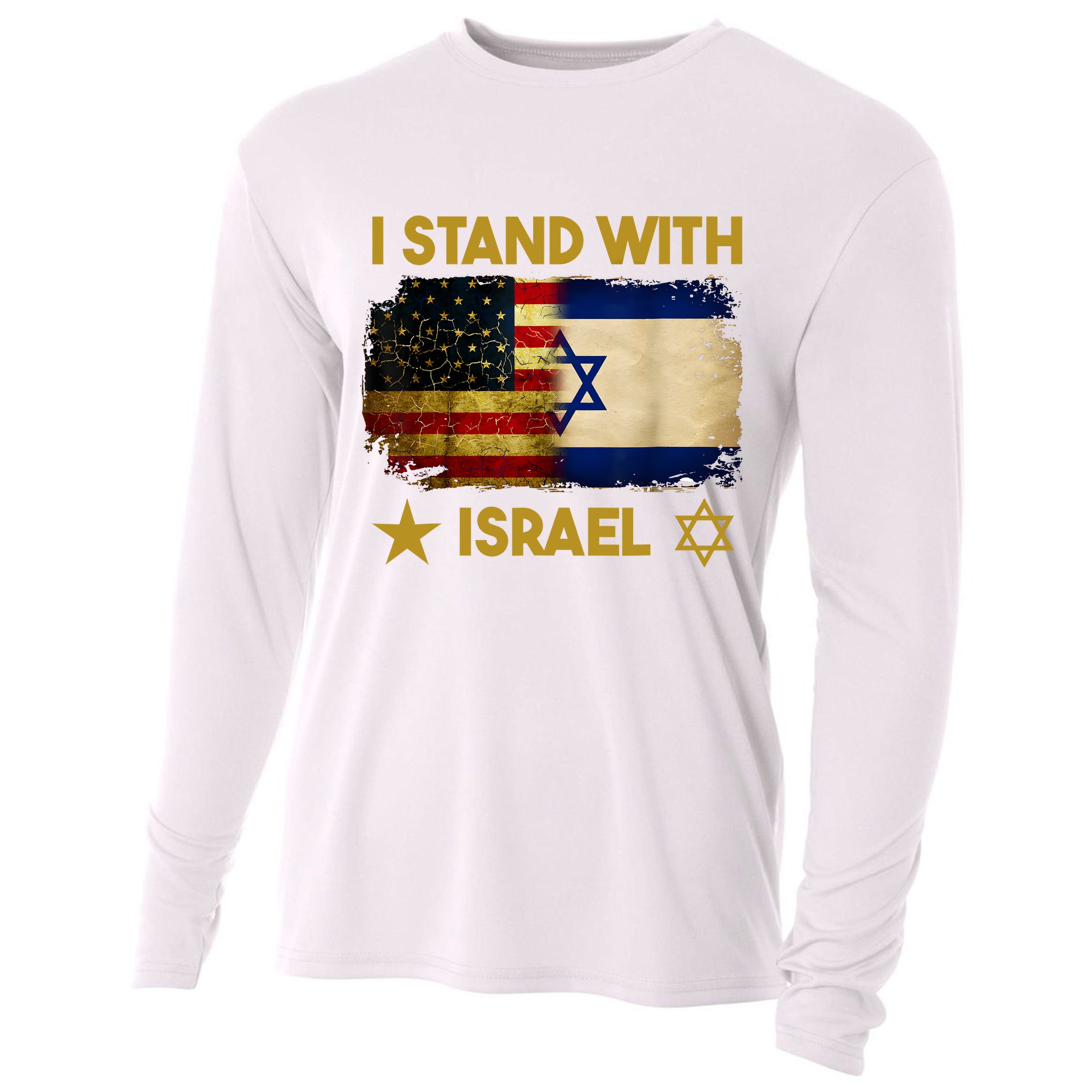 I Stand With Israel I Stand With Israel America Flag Cooling Performance Long Sleeve Crew