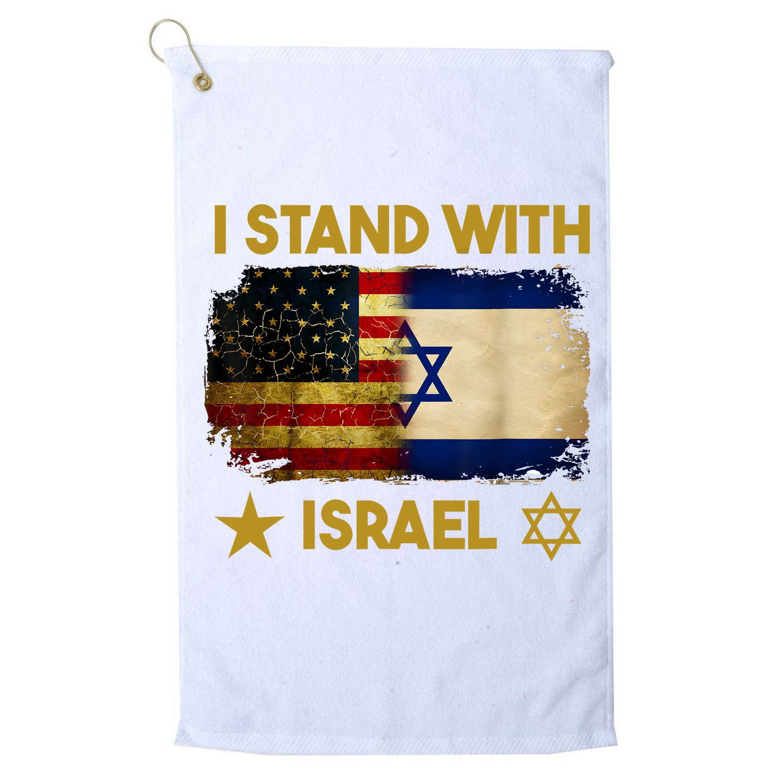 I Stand With Israel I Stand With Israel America Flag Golf Towel