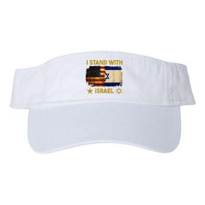 I Stand With Israel I Stand With Israel America Flag Valucap Bio-Washed Visor