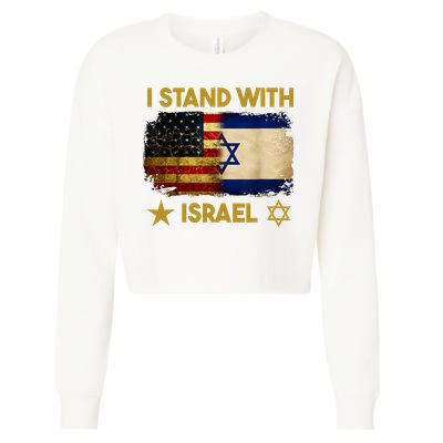 I Stand With Israel I Stand With Israel America Flag Cropped Pullover Crew