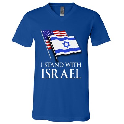 I Stand With Israel Israeli Palestinian Conflict Pro Israel V-Neck T-Shirt