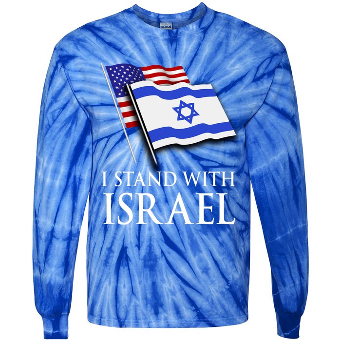 I Stand With Israel Israeli Palestinian Conflict Pro Israel Tie-Dye Long Sleeve Shirt