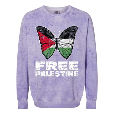 I Stand With Palestine For Their Freedom Free Palestine Colorblast Crewneck Sweatshirt