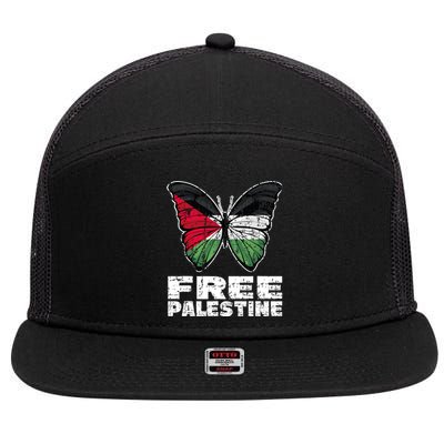 I Stand With Palestine For Their Freedom Free Palestine 7 Panel Mesh Trucker Snapback Hat