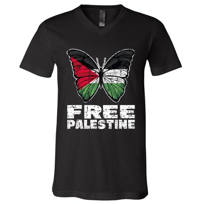 I Stand With Palestine For Their Freedom Free Palestine V-Neck T-Shirt