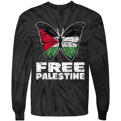 I Stand With Palestine For Their Freedom Free Palestine Tie-Dye Long Sleeve Shirt