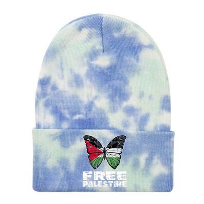 I Stand With Palestine For Their Freedom Free Palestine Tie Dye 12in Knit Beanie