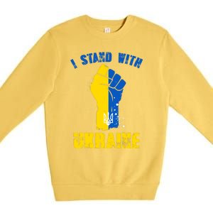 I Stand With Ukraine Fist Trident Support Premium Crewneck Sweatshirt