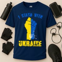 I Stand With Ukraine Fist Trident Support Performance Shirt