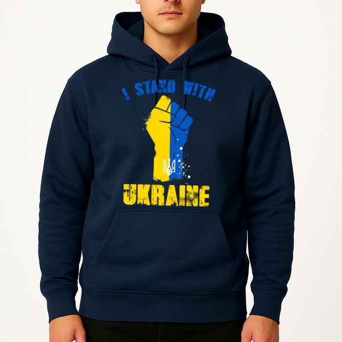 I Stand With Ukraine Fist Trident Support Hoodie