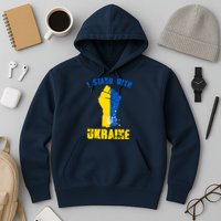 I Stand With Ukraine Fist Trident Support Hoodie