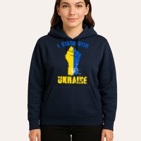 I Stand With Ukraine Fist Trident Support Hoodie
