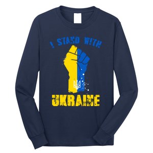 I Stand With Ukraine Fist Trident Support Long Sleeve Shirt