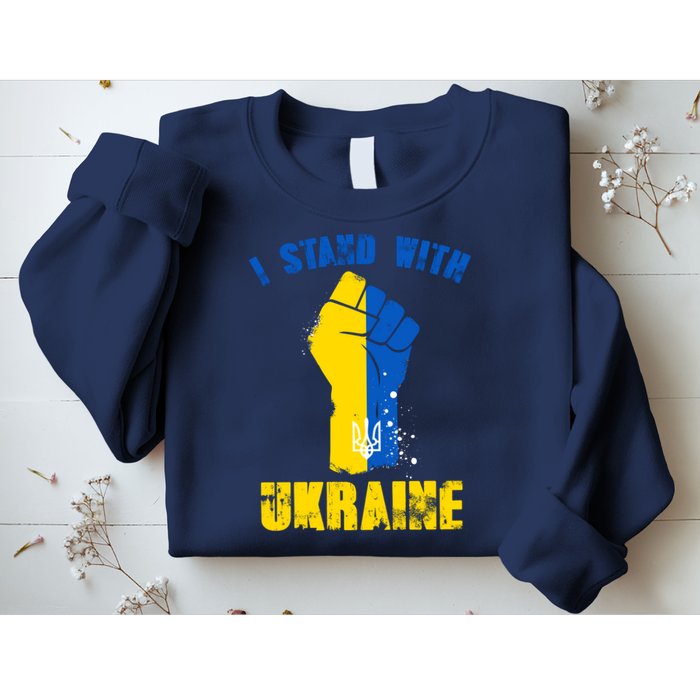 I Stand With Ukraine Fist Trident Support Sweatshirt