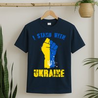 I Stand With Ukraine Fist Trident Support T-Shirt