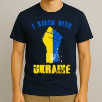 I Stand With Ukraine Fist Trident Support T-Shirt