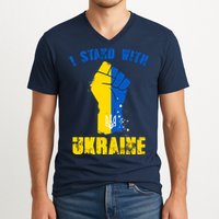 I Stand With Ukraine Fist Trident Support V-Neck T-Shirt