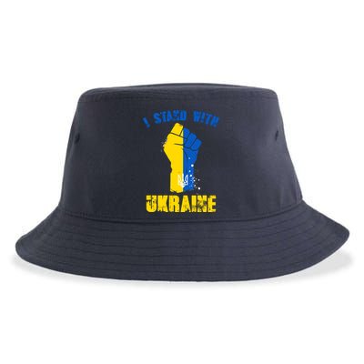 I Stand With Ukraine Fist Trident Support Sustainable Bucket Hat