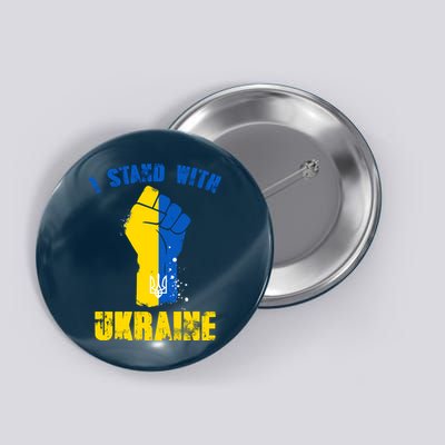 I Stand With Ukraine Fist Trident Support Button