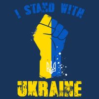 I Stand With Ukraine Fist Trident Support 7-Panel Snapback Hat