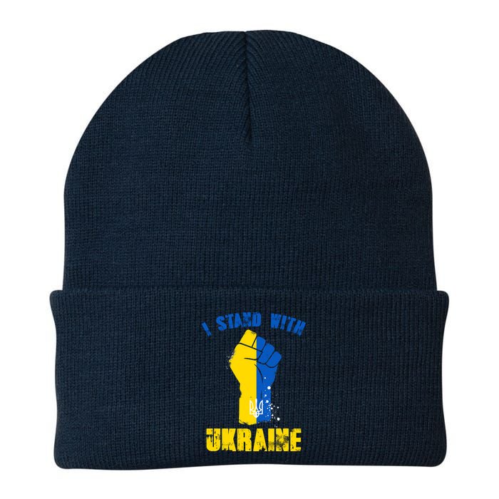 I Stand With Ukraine Fist Trident Support Beanie