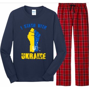 I Stand With Ukraine Fist Trident Support Long Sleeve Pajama Set