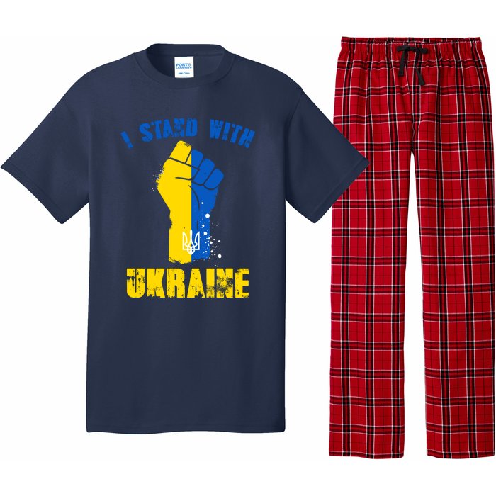 I Stand With Ukraine Fist Trident Support Pajama Set