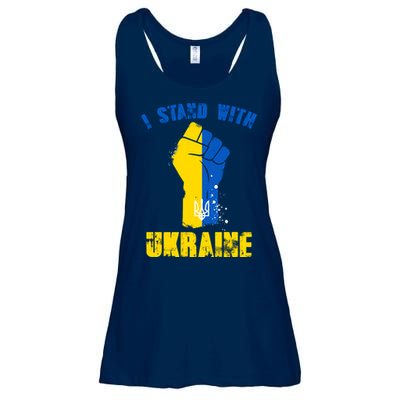 I Stand With Ukraine Fist Trident Support Ladies Essential Flowy Tank