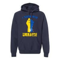 I Stand With Ukraine Fist Trident Support Premium Hoodie