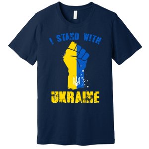 I Stand With Ukraine Fist Trident Support Premium T-Shirt