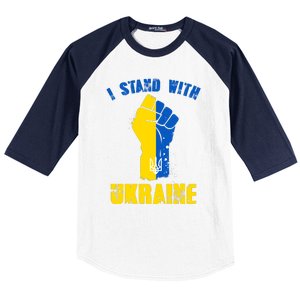 I Stand With Ukraine Fist Trident Support Baseball Sleeve Shirt