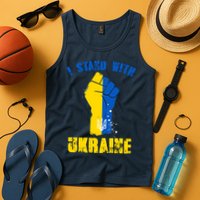I Stand With Ukraine Fist Trident Support Tank Top