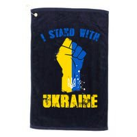 I Stand With Ukraine Fist Trident Support Golf Towel