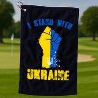 I Stand With Ukraine Fist Trident Support Golf Towel