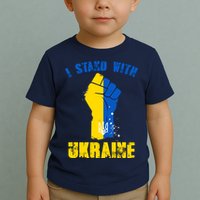 I Stand With Ukraine Fist Trident Support Toddler T-Shirt