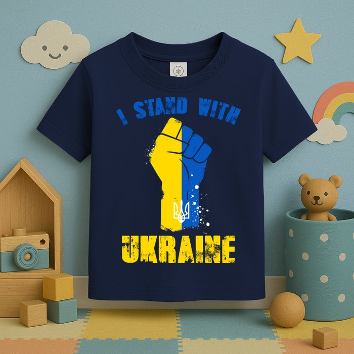 I Stand With Ukraine Fist Trident Support Toddler T-Shirt