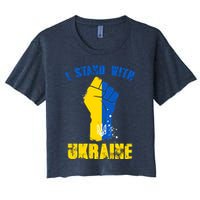 I Stand With Ukraine Fist Trident Support Crop Top