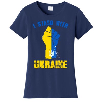 I Stand With Ukraine Fist Trident Support Women's T-Shirt