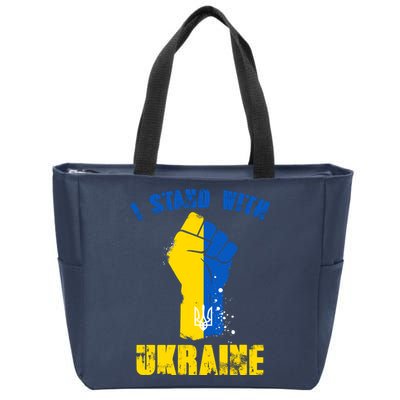 I Stand With Ukraine Fist Trident Support Zip Tote Bag