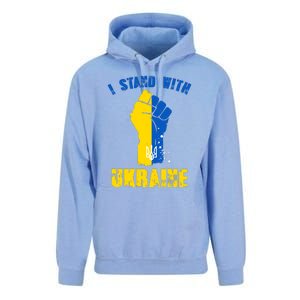 I Stand With Ukraine Fist Trident Support Unisex Surf Hoodie