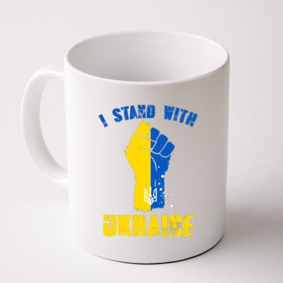 I Stand With Ukraine Fist Trident Support Coffee Mug