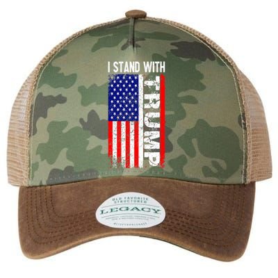 i stand with president trump pro trump supporter anti biden Legacy Tie Dye Trucker Hat