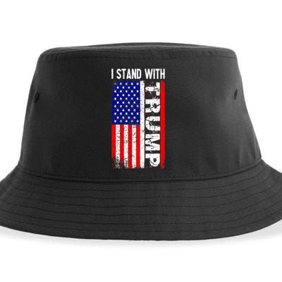 i stand with president trump pro trump supporter anti biden Sustainable Bucket Hat