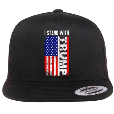 i stand with president trump pro trump supporter anti biden Flat Bill Trucker Hat