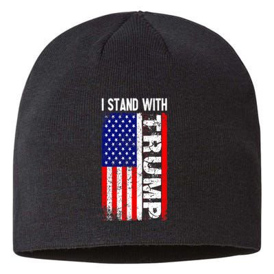 i stand with president trump pro trump supporter anti biden Sustainable Beanie