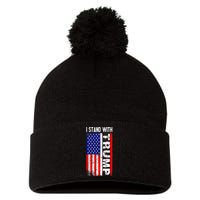 i stand with president trump pro trump supporter anti biden Pom Pom 12in Knit Beanie