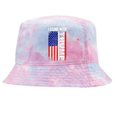 i stand with president trump pro trump supporter anti biden Tie-Dyed Bucket Hat